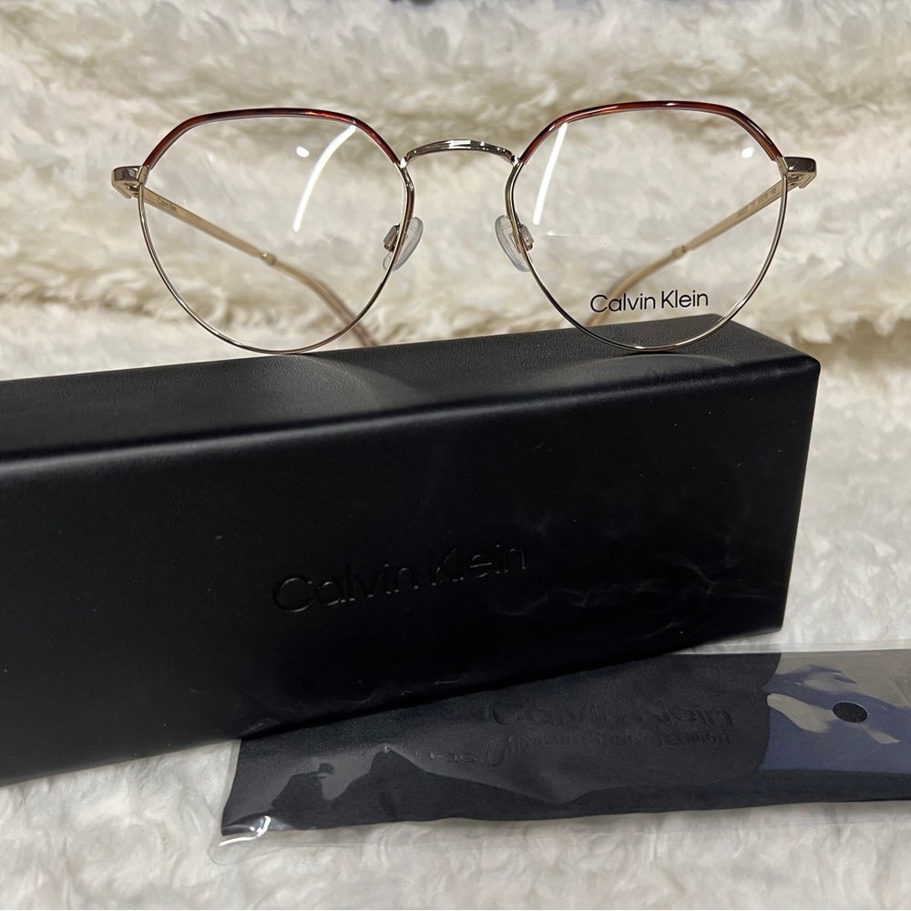 Calvin Klein Gold and Tortoise Glasses